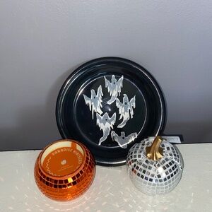 6.5" FIESTAWARE Ghosts Appetizer Plate Black White Silver Fiesta Ware PLATE ONLY